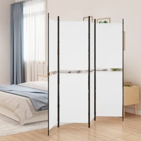 Biombo divisor de 4 paneles de tela blanco 200x180 cm de , Divisores de ambientes - Ref: Foro24-350214, Precio: 43,51 €, Desc...