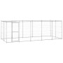 Perrera de exterior de acero galvanizado con techo 12,1 m² de , Casetas y cercados para perros - Ref: Foro24-3082304, Precio:...