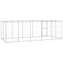 Perrera de exterior de acero galvanizado con techo 12,1 m² de , Casetas y cercados para perros - Ref: Foro24-3082304, Precio:...