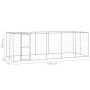 Perrera de exterior de acero galvanizado con techo 12,1 m² de , Casetas y cercados para perros - Ref: Foro24-3082304, Precio:...