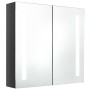 Armario de baño con espejo LED gris brillante 62x14x60 cm de vidaXL, Tocadores de baño - Ref: Foro24-326521, Precio: 104,89 €...