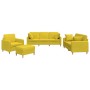 Juego de sofás con cojines 4 piezas tela amarillo claro de , Sofás - Ref: Foro24-3202083, Precio: 664,96 €, Descuento: %