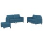 Juego de sofás 3 piezas terciopelo azul de , Sofás - Ref: Foro24-3201993, Precio: 538,39 €, Descuento: %