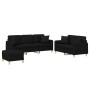 Juego de sofás con cojines 3 piezas tela negro de , Sofás - Ref: Foro24-3202146, Precio: 657,07 €, Descuento: %