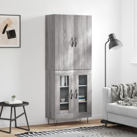 Aparador alto madera contrachapada gris sonoma 69,5x34x180 cm de , Aparadores - Ref: Foro24-3198071, Precio: 151,77 €, Descue...