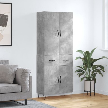 Aparador alto madera contrachapada gris hormigón 69,5x34x180 cm de , Aparadores - Ref: Foro24-3198181, Precio: 168,21 €, Desc...