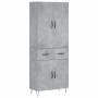 Aparador alto madera contrachapada gris hormigón 69,5x34x180 cm de , Aparadores - Ref: Foro24-3198181, Precio: 168,21 €, Desc...