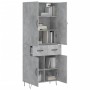 Aparador alto madera contrachapada gris hormigón 69,5x34x180 cm de , Aparadores - Ref: Foro24-3198181, Precio: 168,21 €, Desc...
