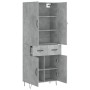 Aparador alto madera contrachapada gris hormigón 69,5x34x180 cm de , Aparadores - Ref: Foro24-3198181, Precio: 168,21 €, Desc...