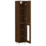 Aparador alto madera contrachapada roble marrón 34,5x34x180 cm de , Aparadores - Ref: Foro24-3199080, Precio: 96,74 €, Descue...