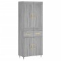 Aparador alto madera contrachapada gris sonoma 69,5x34x180 cm de , Aparadores - Ref: Foro24-3199863, Precio: 155,07 €, Descue...