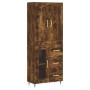 Aparador alto madera contrachapada roble ahumado 69,5x34x180 cm de , Aparadores - Ref: Foro24-3199926, Precio: 165,54 €, Desc...