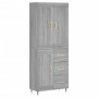 Aparador alto madera contrachapada gris sonoma 69,5x34x180 cm de , Aparadores - Ref: Foro24-3199991, Precio: 162,70 €, Descue...