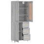Aparador alto madera contrachapada gris sonoma 69,5x34x180 cm de , Aparadores - Ref: Foro24-3199991, Precio: 162,70 €, Descue...
