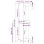 Aparador alto madera contrachapada gris Sonoma 34,5x34x180 cm de , Aparadores - Ref: Foro24-3199463, Precio: 107,36 €, Descue...