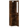 Aparador de madera contrachapada roble ahumado 34,5x34x180 cm de , Aparadores - Ref: Foro24-3199526, Precio: 99,83 €, Descuen...