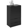 FMD Cómoda con cajón y puertas negro 49,7x31,7x81,3 cm de , Cajoneras - Ref: Foro24-447418, Precio: 155,98 €, Descuento: %