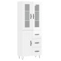 Aparador alto madera contrachapada blanco brillo 69,5x34x180 cm de , Aparadores - Ref: Foro24-3198691, Precio: 187,51 €, Desc...