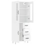 Aparador alto madera contrachapada blanco brillo 69,5x34x180 cm de , Aparadores - Ref: Foro24-3198691, Precio: 187,51 €, Desc...