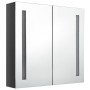 Armario de baño con espejo LED gris brillante 62x14x60 cm de vidaXL, Tocadores de baño - Ref: Foro24-326521, Precio: 104,89 €...