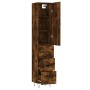 Aparador de madera contrachapada roble ahumado 34,5x34x180 cm de , Aparadores - Ref: Foro24-3198886, Precio: 110,40 €, Descue...