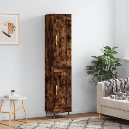 Aparador de madera contrachapada roble ahumado 34,5x34x180 cm de , Aparadores - Ref: Foro24-3200438, Precio: 95,15 €, Descuen...