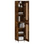 Aparador de madera contrachapada roble ahumado 34,5x34x180 cm de , Aparadores - Ref: Foro24-3200438, Precio: 95,15 €, Descuen...