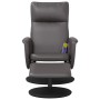 Sillón de masaje reclinable con reposapiés cuero sintético gris de , Sillones - Ref: Foro24-356559, Precio: 133,12 €, Descuen...