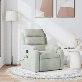 Sillón reclinable de masaje terciopelo gris claro de , Sillones - Ref: Foro24-373511, Precio: 255,15 €, Descuento: %