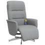 Sillón reclinable de masaje con reposapiés tela gris claro de , Sillones - Ref: Foro24-356573, Precio: 230,95 €, Descuento: %