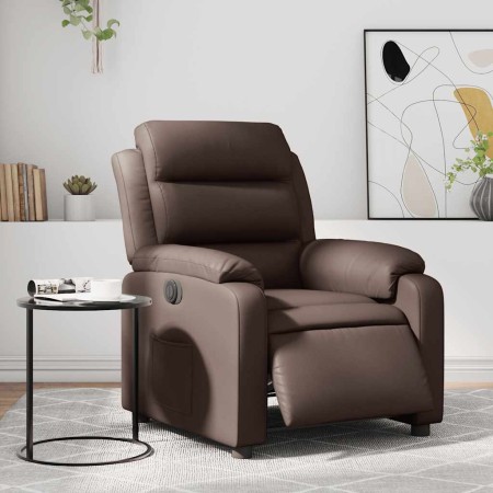 Sillón reclinable eléctrico de cuero sintético marrón de , Sillones - Ref: Foro24-3205030, Precio: 264,13 €, Descuento: %