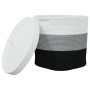 Cesta de almacenaje con tapa algodón blanco y negro Ø40x35 cm de , Cestas - Ref: Foro24-358499, Precio: 38,47 €, Descuento: %