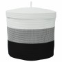 Cesta de almacenaje con tapa algodón blanco y negro Ø40x35 cm de , Cestas - Ref: Foro24-358499, Precio: 38,47 €, Descuento: %