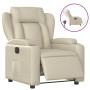 Sillón reclinable eléctrico de cuero sintético crema de , Sillones - Ref: Foro24-3204531, Precio: 253,79 €, Descuento: %