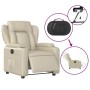 Sillón reclinable eléctrico de cuero sintético crema de , Sillones - Ref: Foro24-3204531, Precio: 253,79 €, Descuento: %