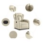 Sillón reclinable eléctrico de cuero sintético crema de , Sillones - Ref: Foro24-3204531, Precio: 253,79 €, Descuento: %