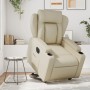 Sillón reclinable elevable eléctrico de cuero sintético crema de , Sillones - Ref: Foro24-3204559, Precio: 319,95 €, Descuent...