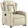 Sillón reclinable elevable eléctrico de cuero sintético crema de , Sillones - Ref: Foro24-3204559, Precio: 319,95 €, Descuent...