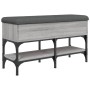 Banco zapatero madera de ingeniería gris Sonoma 82x32x45 cm de , Bancos para recibidores y almacenamiento - Ref: Foro24-83517...