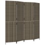 Biombo de 4 paneles ratán sintético gris de , Divisores de ambientes - Ref: Foro24-365346, Precio: 186,41 €, Descuento: %