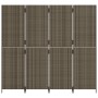 Biombo de 4 paneles ratán sintético gris de , Divisores de ambientes - Ref: Foro24-365346, Precio: 186,41 €, Descuento: %