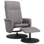 Sillón de masaje reclinable con reposapiés cuero sintético gris de , Sillones - Ref: Foro24-356519, Precio: 181,09 €, Descuen...