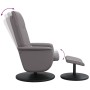 Sillón de masaje reclinable con reposapiés cuero sintético gris de , Sillones - Ref: Foro24-356519, Precio: 181,09 €, Descuen...