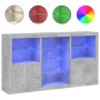 Aparador con luces LED gris hormigón 181,5x37x100 cm de , Aparadores - Ref: Foro24-3209180, Precio: 201,22 €, Descuento: %