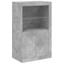 Aparador con luces LED gris hormigón 181,5x37x100 cm de , Aparadores - Ref: Foro24-3209180, Precio: 201,22 €, Descuento: %
