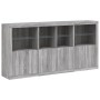 Aparador con luces LED gris Sonoma 202x37x100 cm de , Aparadores - Ref: Foro24-3209161, Precio: 324,85 €, Descuento: %