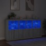 Aparador con luces LED gris Sonoma 202x37x100 cm de , Aparadores - Ref: Foro24-3209161, Precio: 324,85 €, Descuento: %
