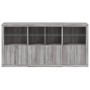 Aparador con luces LED gris Sonoma 202x37x100 cm de , Aparadores - Ref: Foro24-3209161, Precio: 324,85 €, Descuento: %