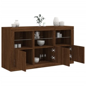 Aparador con luces LED marrón roble 123x37x67 cm de , Aparadores - Ref: Foro24-3209064, Precio: 157,02 €, Descuento: %