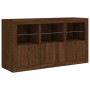 Aparador con luces LED marrón roble 123x37x67 cm de , Aparadores - Ref: Foro24-3209064, Precio: 157,02 €, Descuento: %